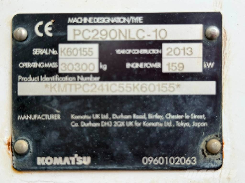 Komatsu PC 290 NLC-10 //BJ. 2013/11202H/ZSA/SW/alle LTG Raupenbagger