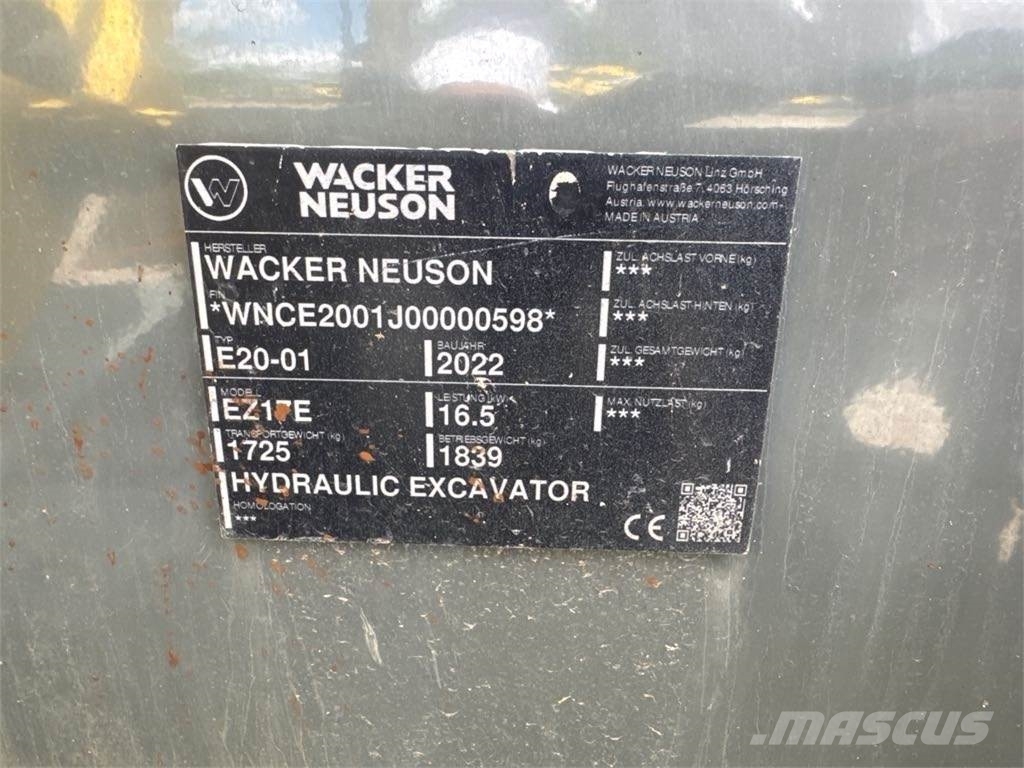 Wacker Neuson EZ17e 履带挖掘机