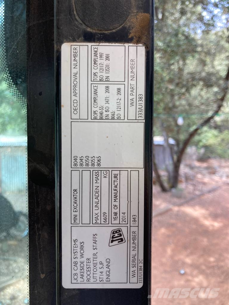 JCB 8055 Mini ekskavatoriai < 7 t