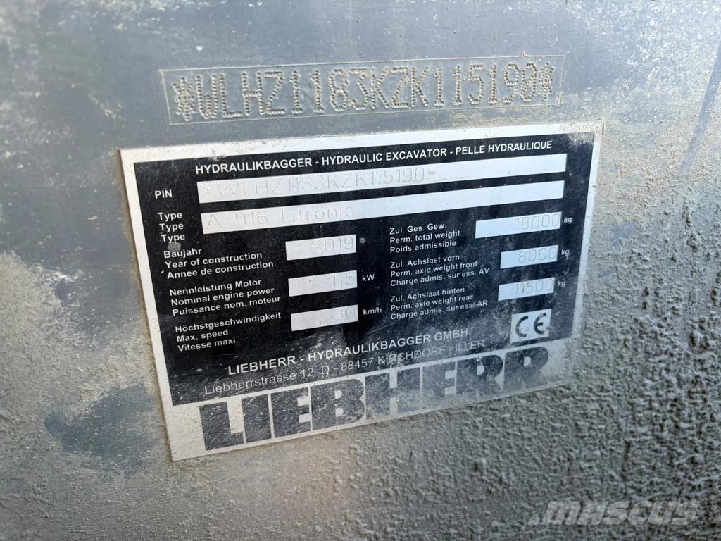 Liebherr A916 | ROTOTILT R5 + GRIP | BUCKET | 3D GPS | BSS Escavatori gommati