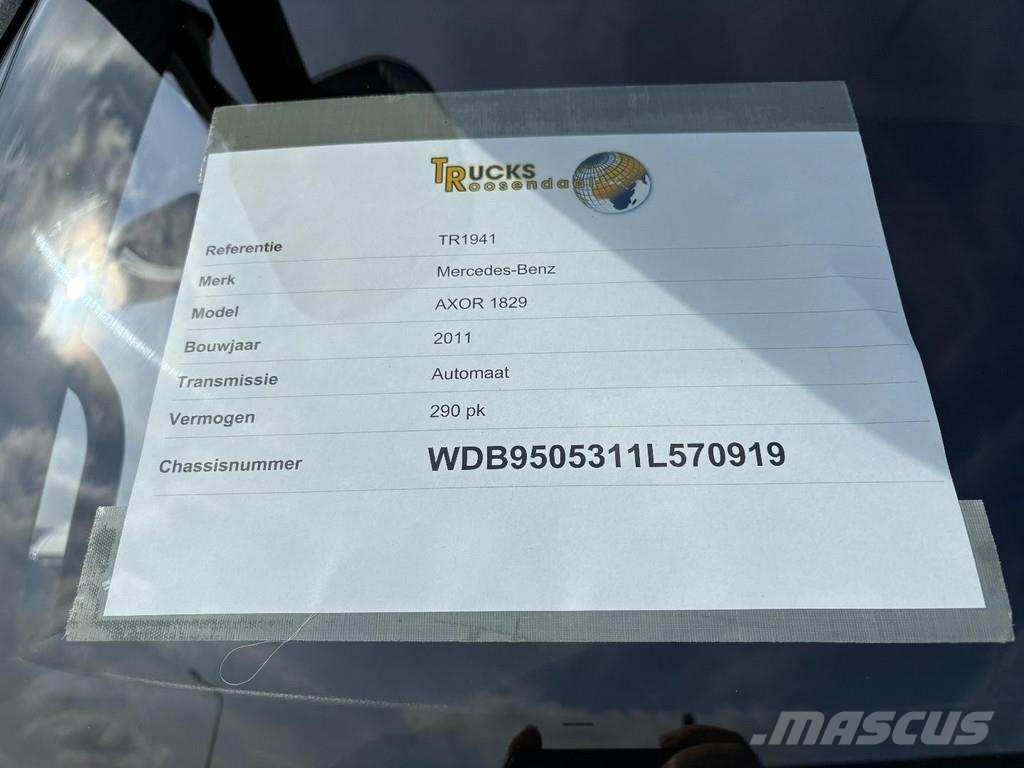 Mercedes-Benz AXOR 1829 +FAUN GARBAGE TRUCK 14.5 m3 + PERFECT WO شاحنات المخلفات