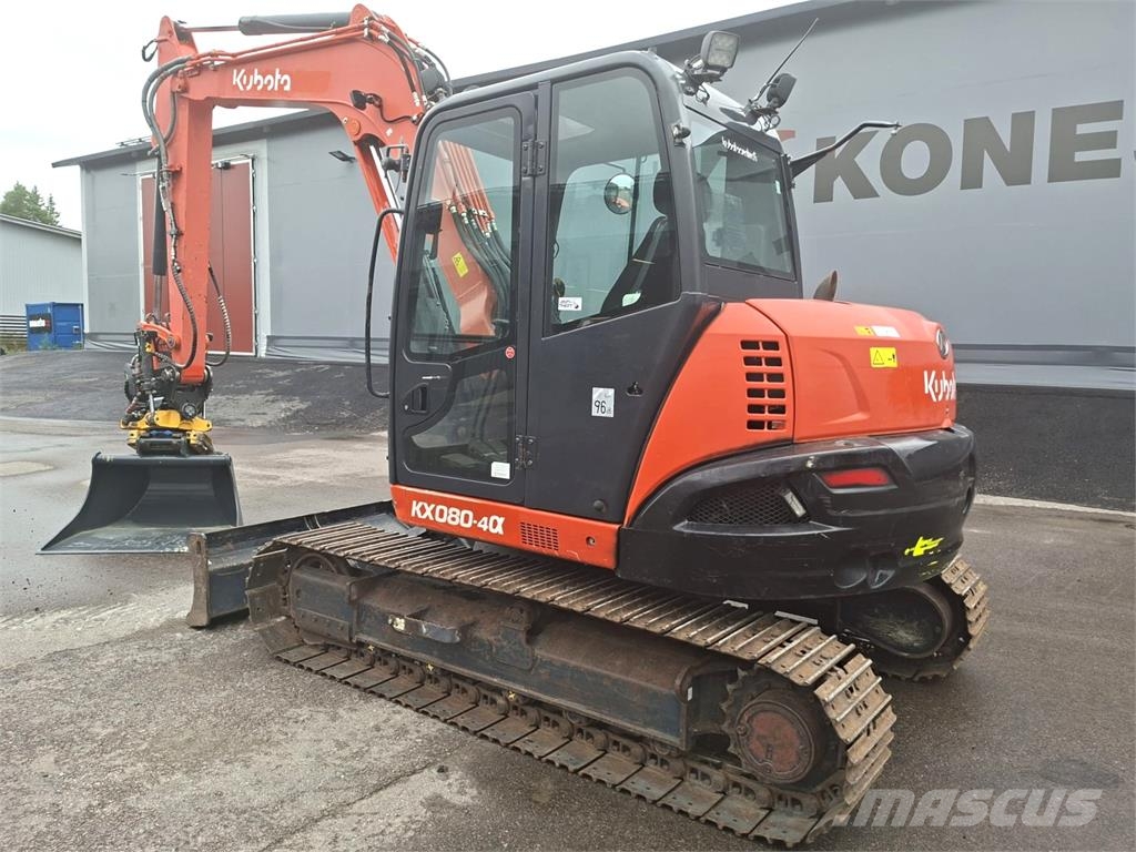 Kubota KX080-4a PYÖRITTÄJÄ PIHDEILLÄ Väikeekskavaatorid 7t-12t