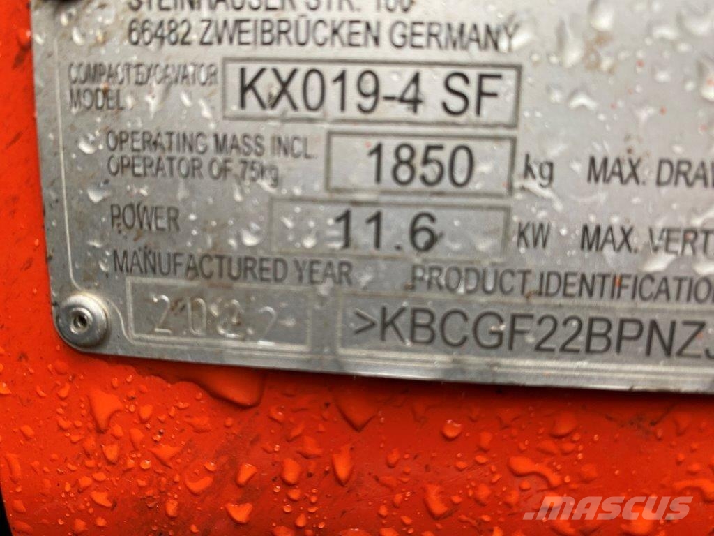 Kubota KX019-4 GS / SF Kabine Heizung MS01 wie KX016, 18 Mini ekskavatori < 7 t