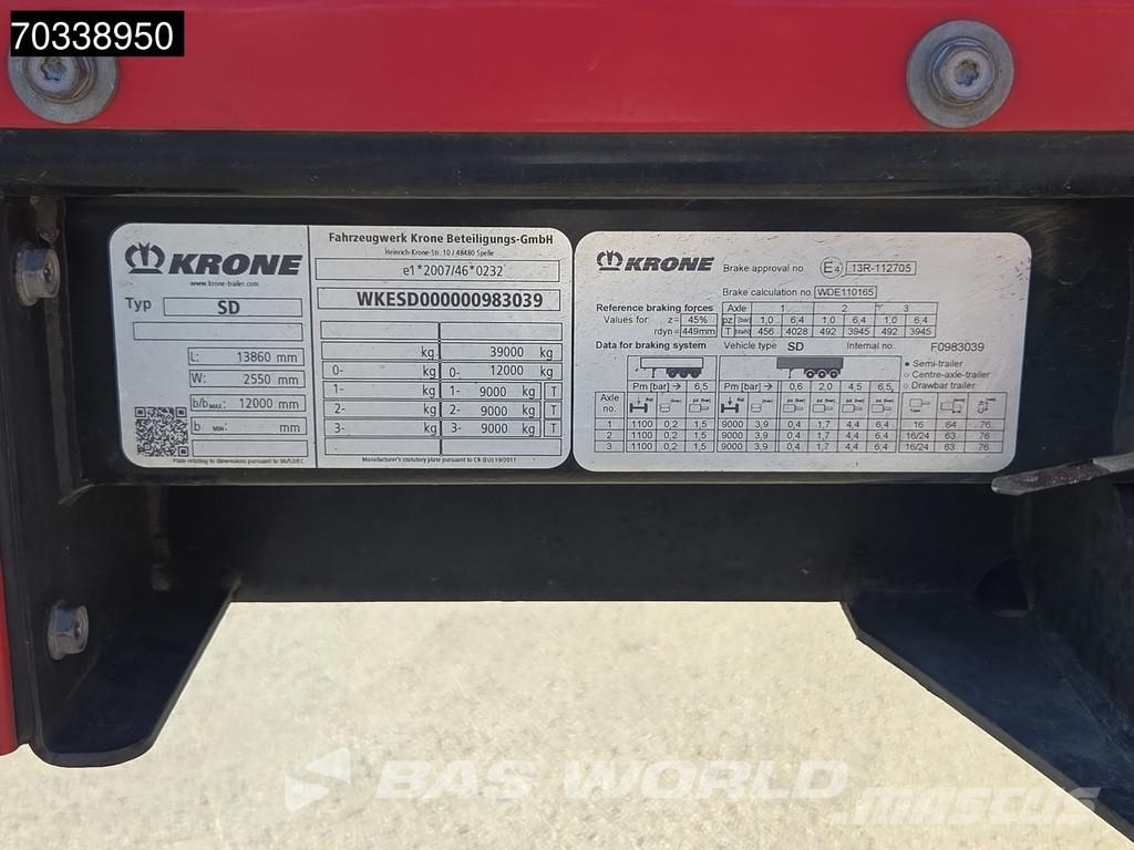 Krone SD MEGA Liftachse Lift+Hubdach Semi remorque à rideaux coulissants (PLSC)