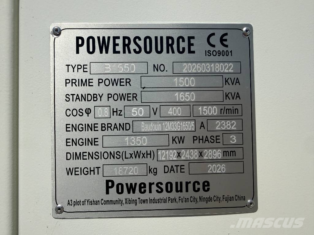 Baudouin 12M33G1650/5 - 1650 kVA generator - DPX-19884 مولدات ديزل