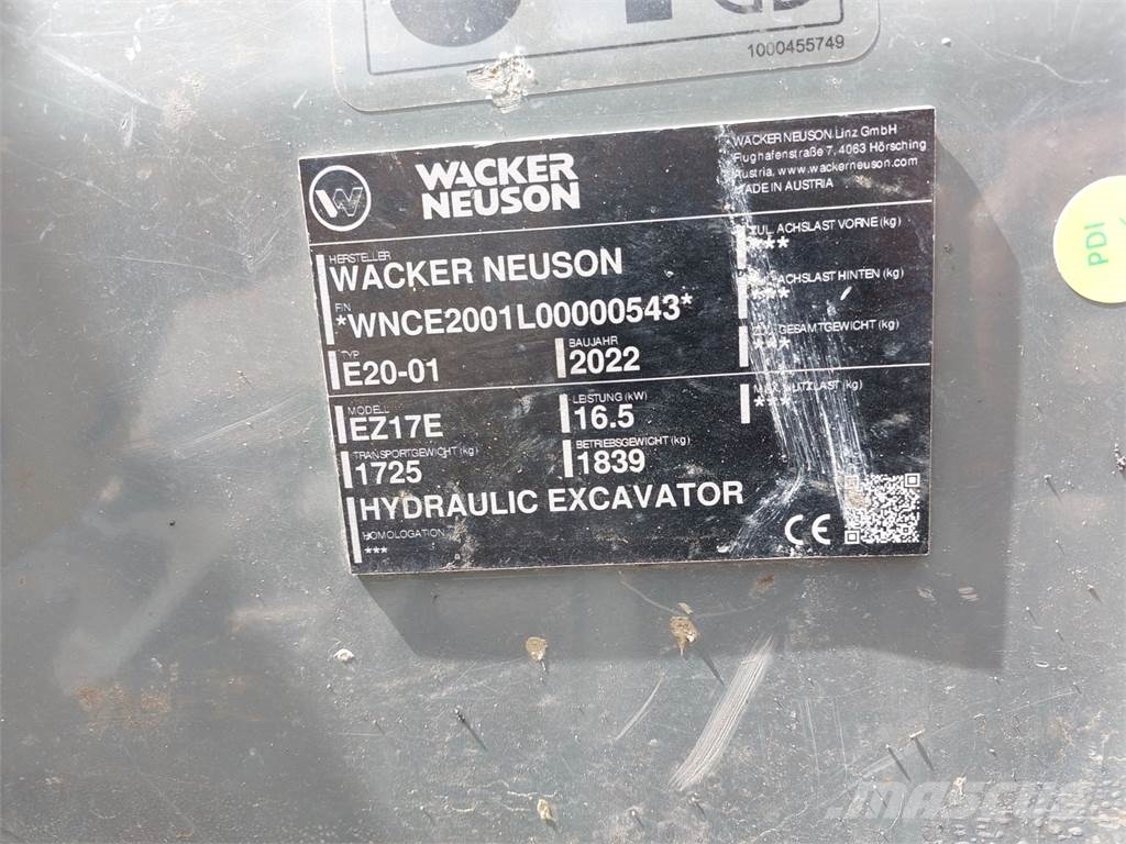 Wacker Neuson EZ17e Excavadoras sobre orugas
