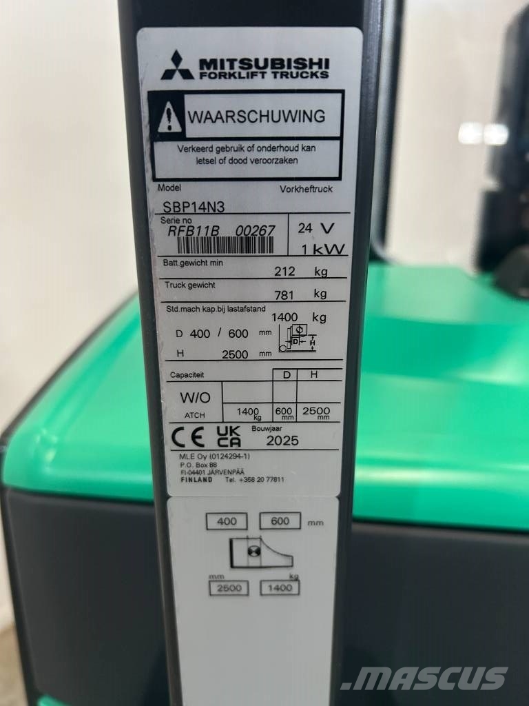 Mitsubishi SBP 14 N3 Pedestrian stackers
