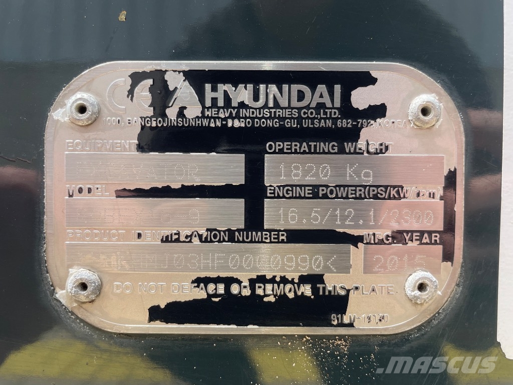 Hyundai Robex 16-9 Minibagger < 7t