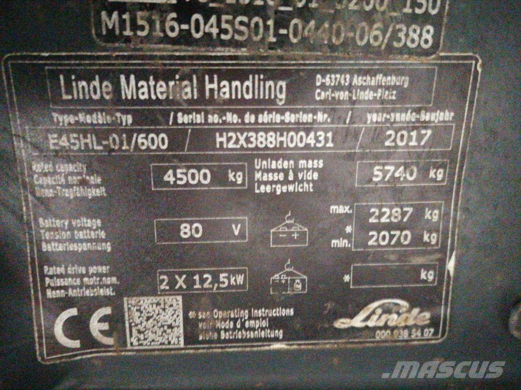 Linde E45HL/01-600 El gaffeltrucks