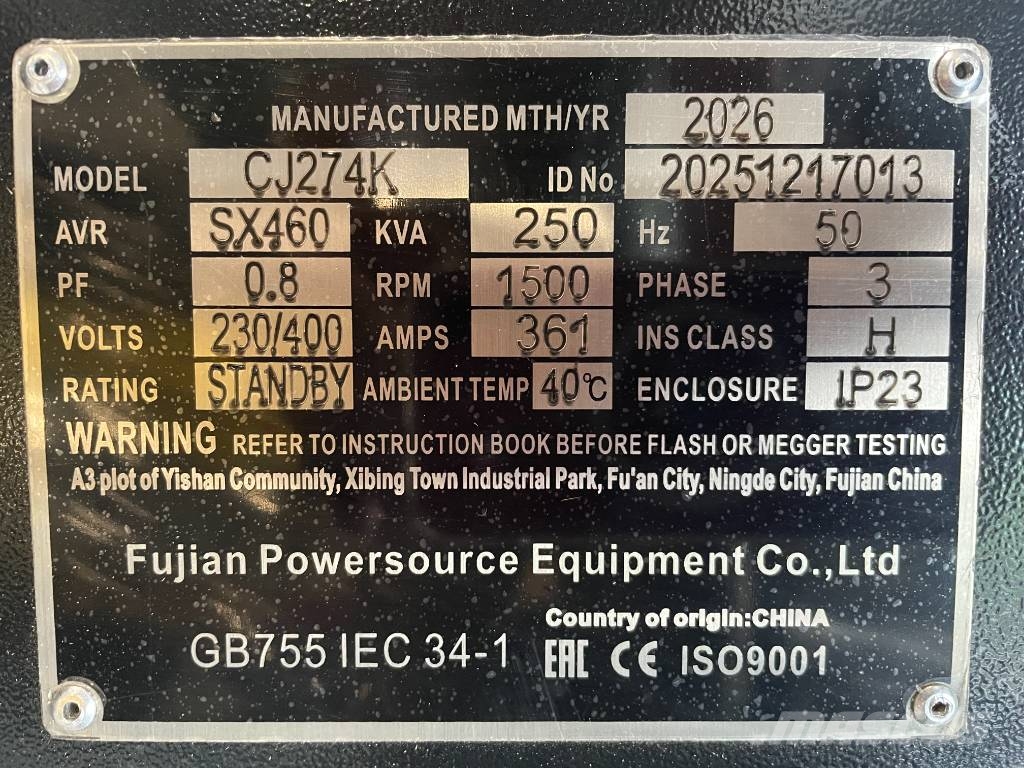  DPX CJ274K - 250 kVA Alternator - DPX-33909 Citi ģeneratori