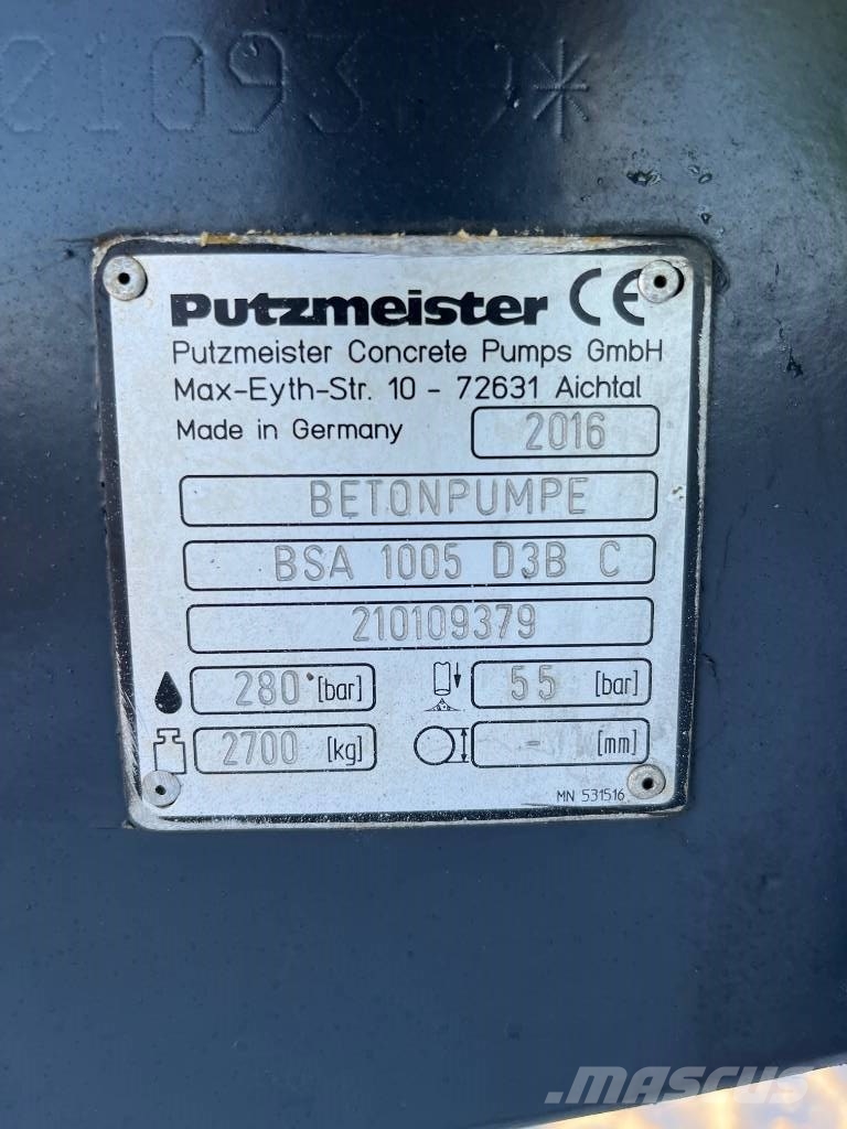 Putzmeister 1005 Bombas de concreto