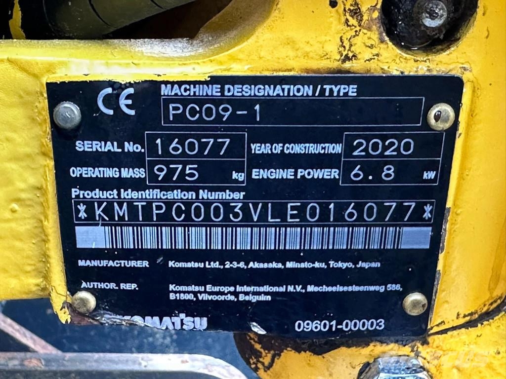 Komatsu PC09-1 Mini rýpadlá < 7t