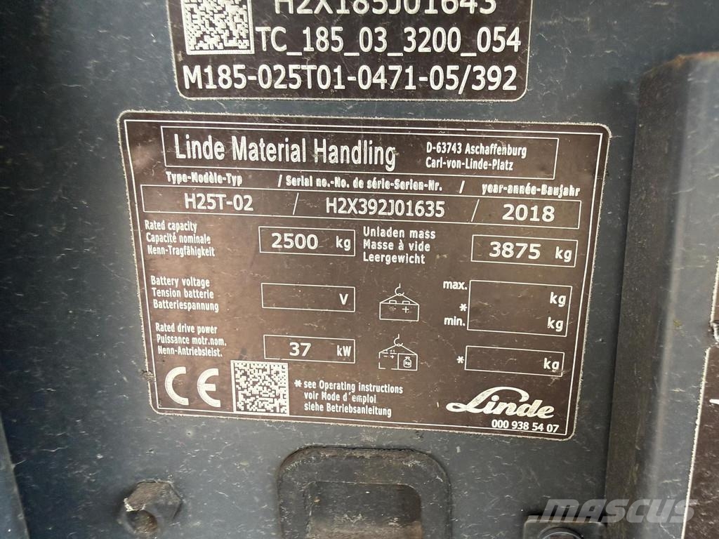 Linde H25 H25T heftruck Kahveltõstukid - muud