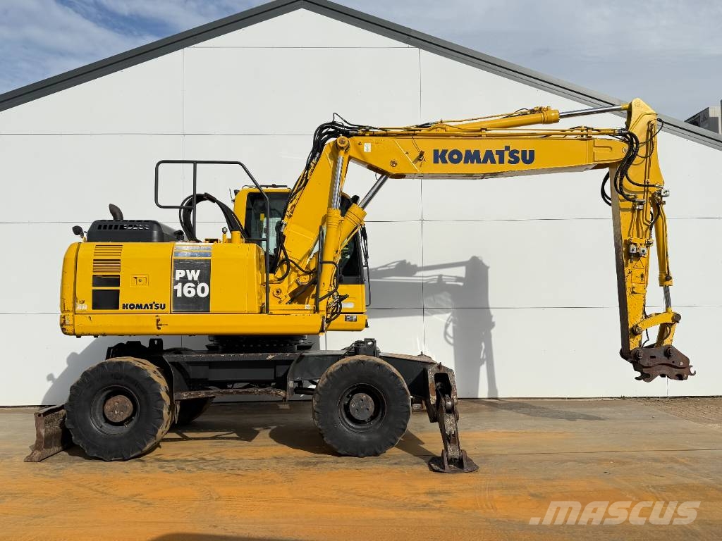 Komatsu PW160-8 - Triple Boom / Blade / Hammer Lines Bagri na kolesih