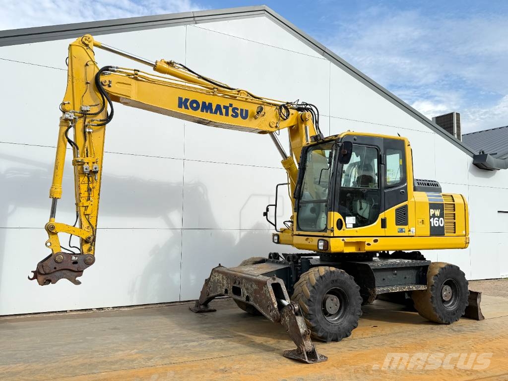 Komatsu PW160-8 - Triple Boom / Blade / Hammer Lines Bagri na kolesih