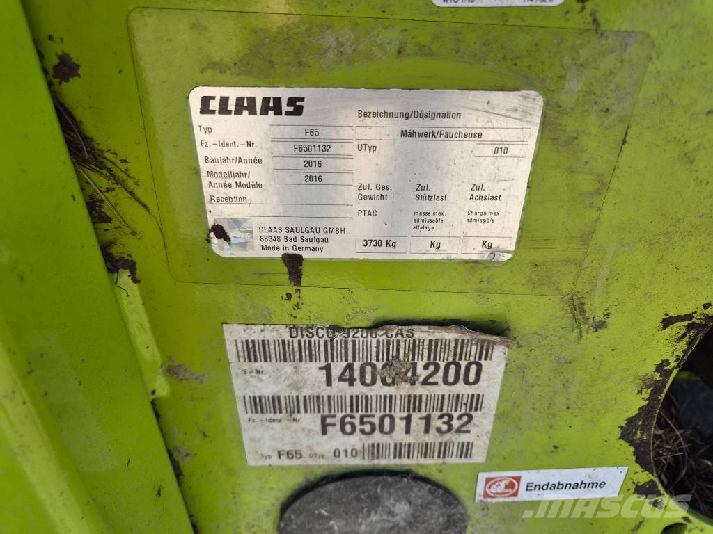 CLAAS Disco 9200 C AS جزازات مكيفات