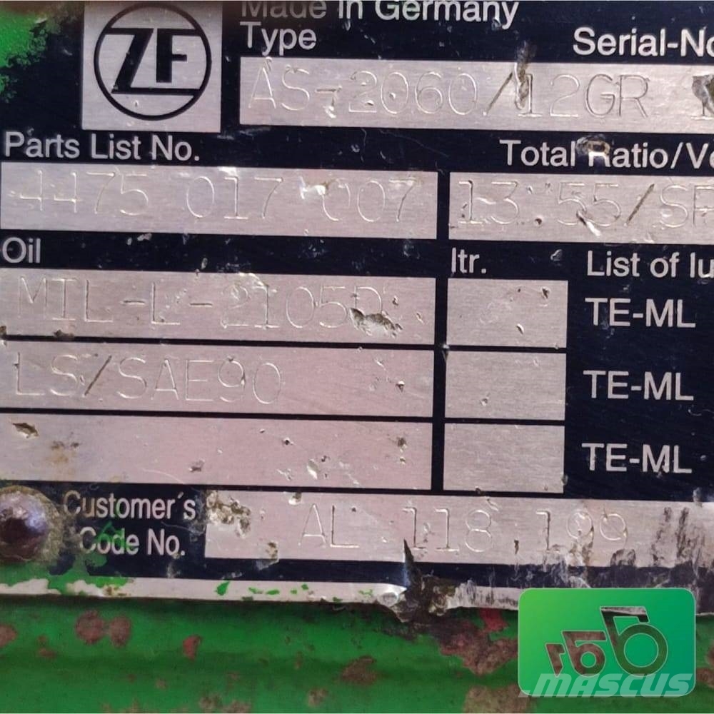 John Deere 6910 Differential 17x36 ZF AS-2060 AL118199 Převodovka