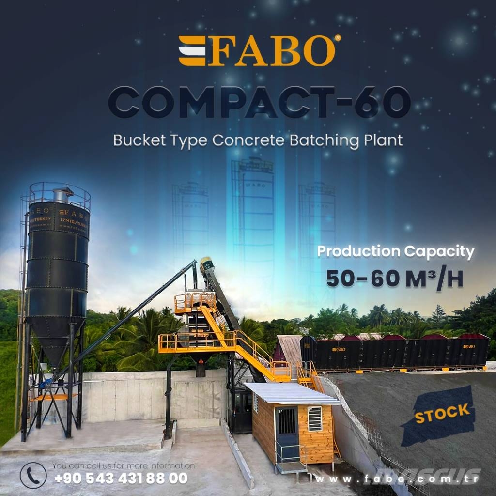 Fabo CENTRALE À BÉTON COMPACTE À GODET 60 M3/H Cementtillverknings fabriker