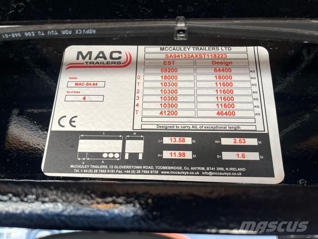McCauley S4-64 PLATFORM L=8139 mm Zemie treileri