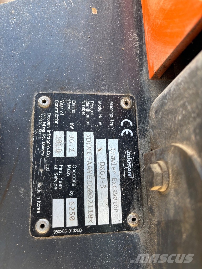 Doosan DX 63-3 Crawler excavators
