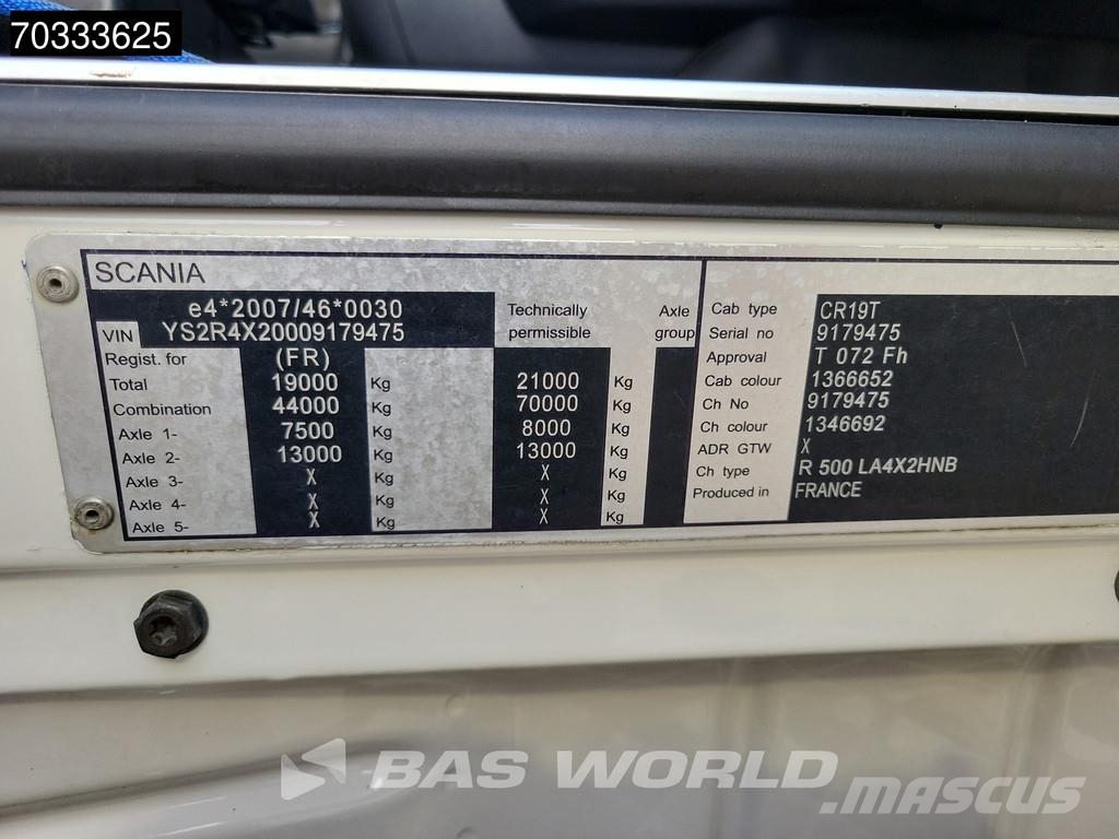 Scania R500 R 4X2 Retarder 2x Tanks Standklima Full-Air A Vlačilci