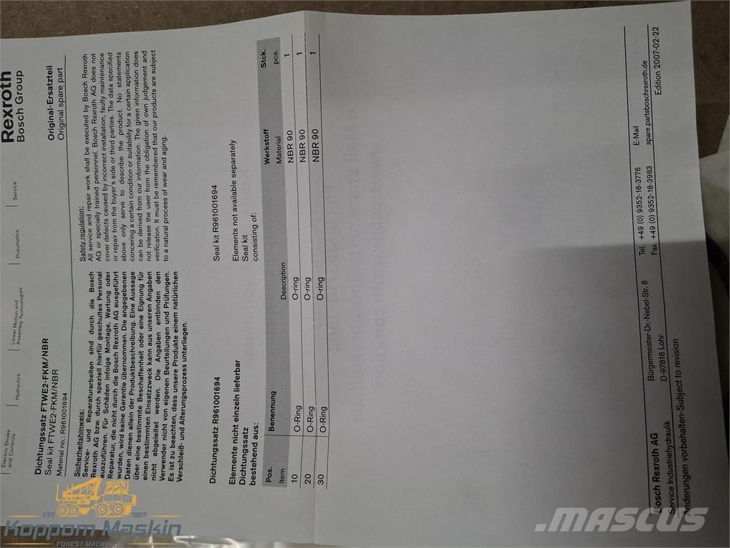 Timberjack / John Deere F067129 Hidráulicos