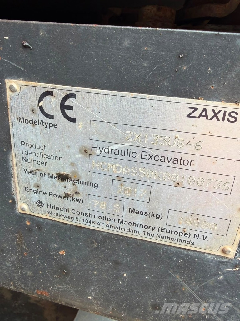Hitachi ZX135 US-6 Crawler excavators