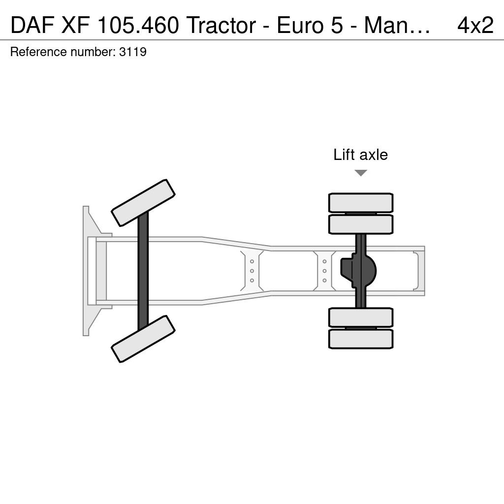 DAF XF 105.460 Tractor - Euro 5 - Manual Gearbox - Ful Sadulveokid