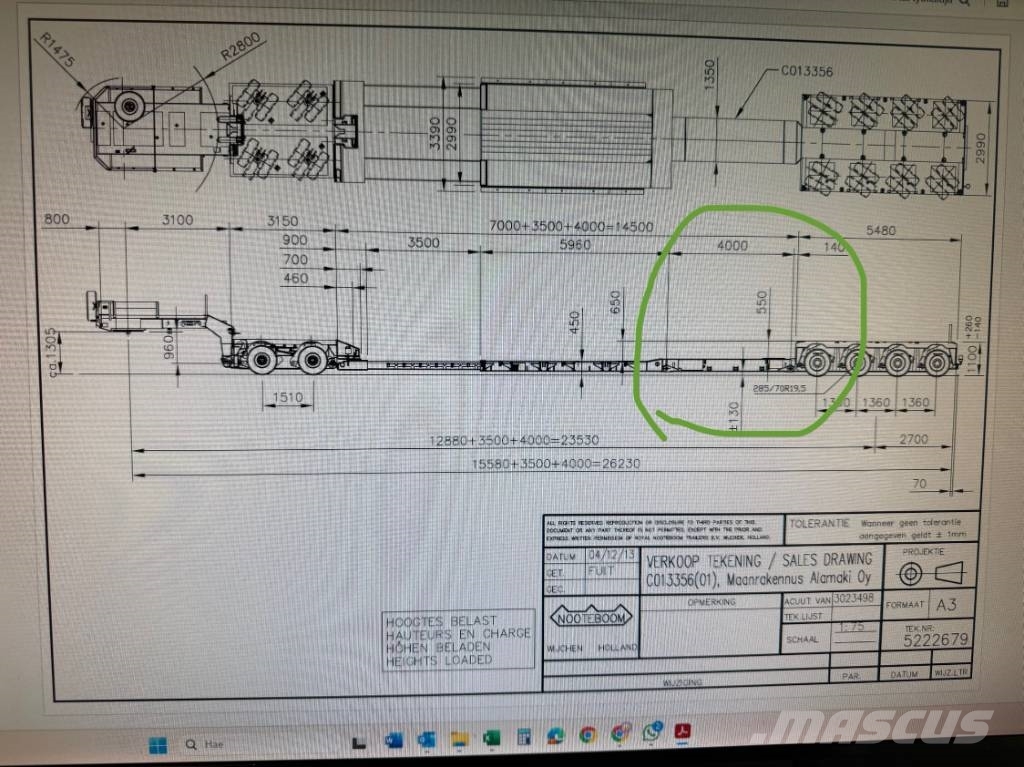 Nooteboom Beam Extension 4.0 meter Tieflader-Auflieger