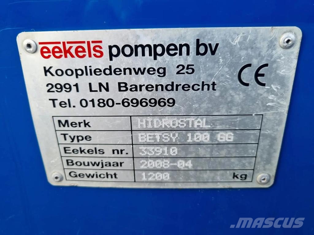 Hidrostal 100 GG met Hatz motor 1D81Z ''Betsy" Hidrostal ''B Veepumbad