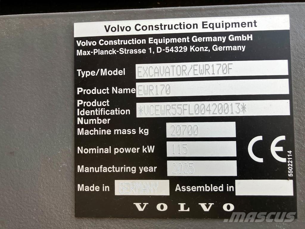 Volvo EWR 170 F 旋轉式挖土機/掘鑿機/挖掘機