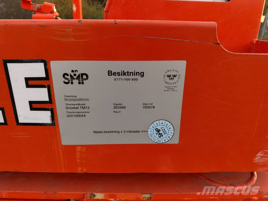 Snorkel TM 12E Used Personnel lifts and access elevators