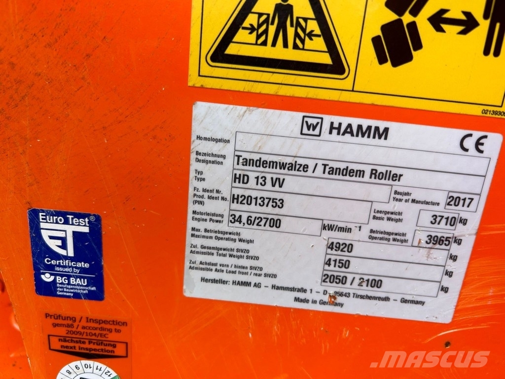 Hamm HD13 VV ( 1300MM Drum ) 双轮压路机