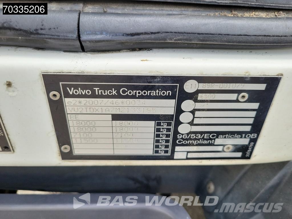 Volvo FL 250 4X2 18tonner curtainsides 2000kg Ladebordwa Sanduk kamioni