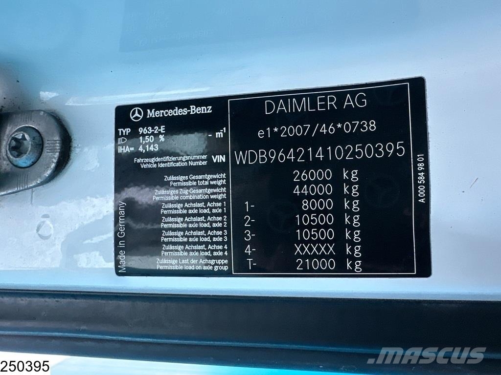 Mercedes-Benz Arocs 2636 EURO 6, Palfinger, Remote, 6x4, Steel s Platformas/izkraušana no sāniem