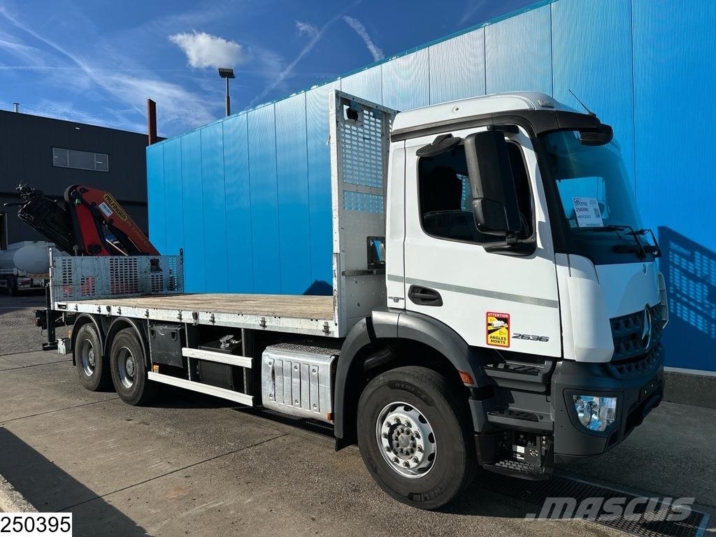 Mercedes-Benz Arocs 2636 EURO 6, Palfinger, Remote, 6x4, Steel s Platformas/izkraušana no sāniem