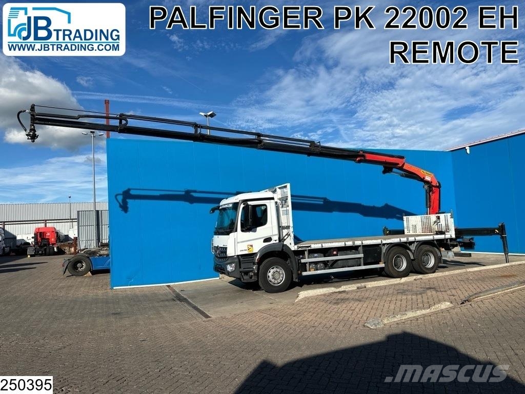 Mercedes-Benz Arocs 2636 EURO 6, Palfinger, Remote, 6x4, Steel s Platformas/izkraušana no sāniem