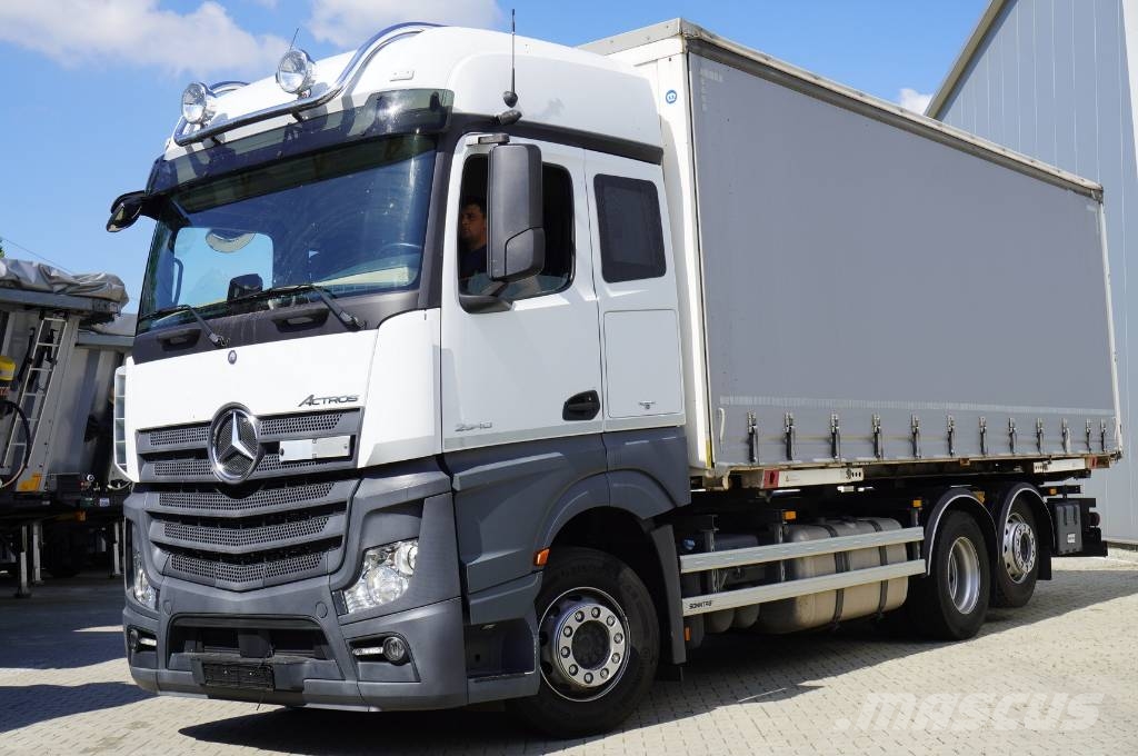 Mercedes-Benz Actros 2540 6×2 / 90 tho. km! / 18 EPAL curtainsid Pritsche & Plane