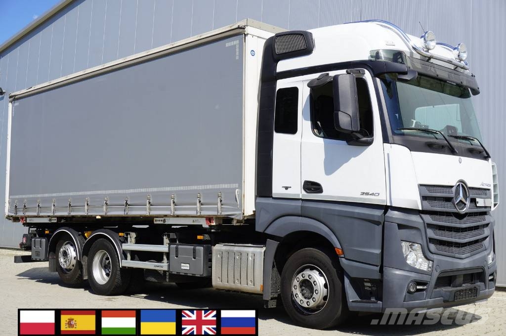 Mercedes-Benz Actros 2540 6×2 / 90 tho. km! / 18 EPAL curtainsid Pritsche & Plane