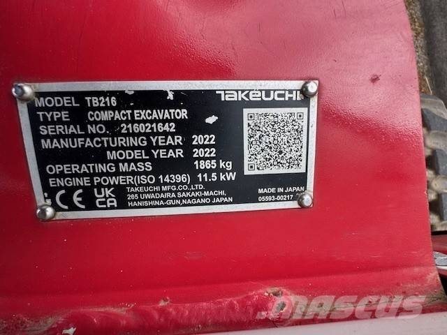Takeuchi TB 216 Powertilt Mini excavators < 7t (Mini diggers)
