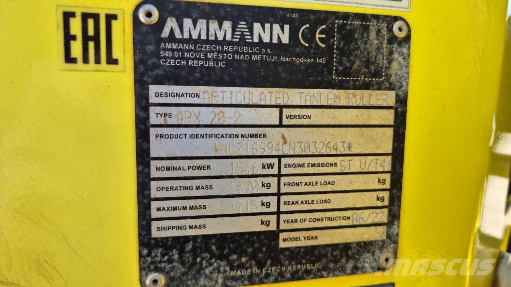 Ammann ARX20-2 - 2022 YEAR - 235 HOURS Οδοστρωτήρες διπλού κυλίνδρου