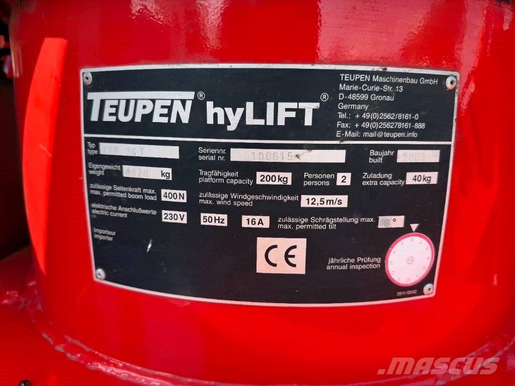 Teupen Leo 36T Spinhoogwerker telescoop 36m Teleskop bomliftar