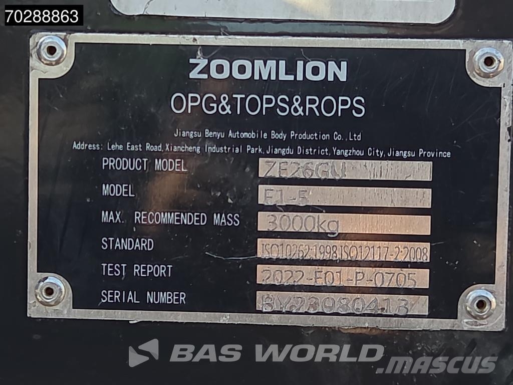 Zoomlion ZE26 GU GARANTÍA – ENFRIADOR ESTACIONARIO - 3 CUCH Minikaivukoneet < 7t