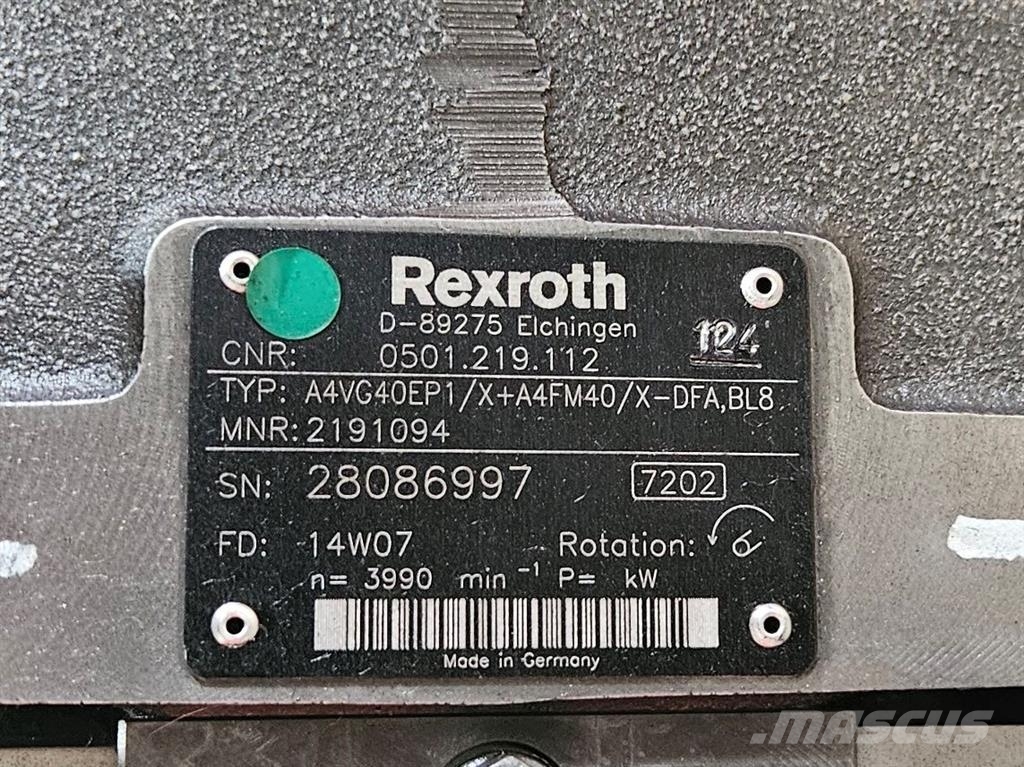 Deutz 6160TTVECCOM 1.5-Rexroth A4VG40EP1-CVT Hidraulikos įrenginiai