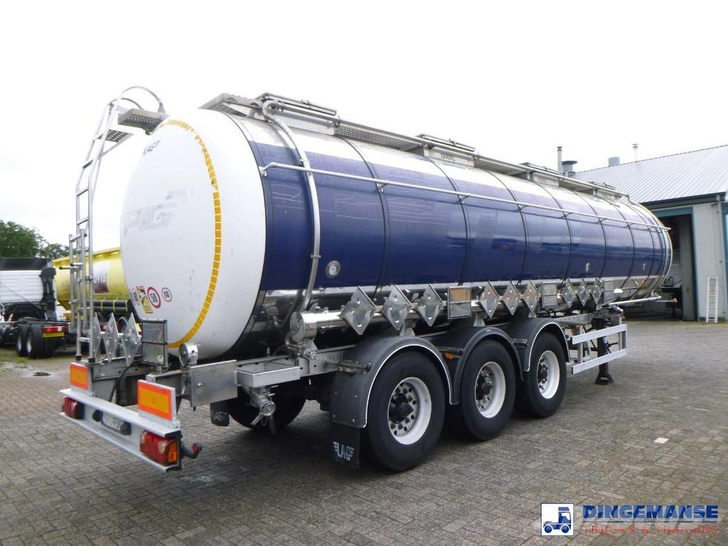 LAG Chemical tank inox L4BH 32.5 m3 / 3 comp Tanker semi-trailers