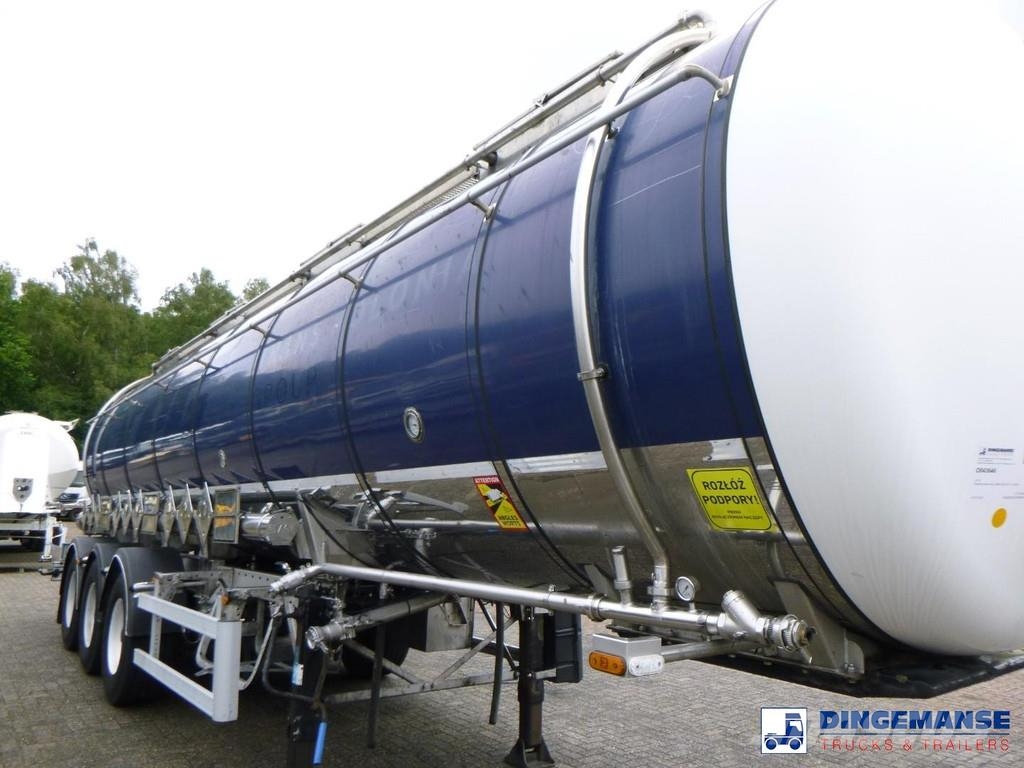 LAG Chemical tank inox L4BH 32.5 m3 / 3 comp Tanker semi-trailers