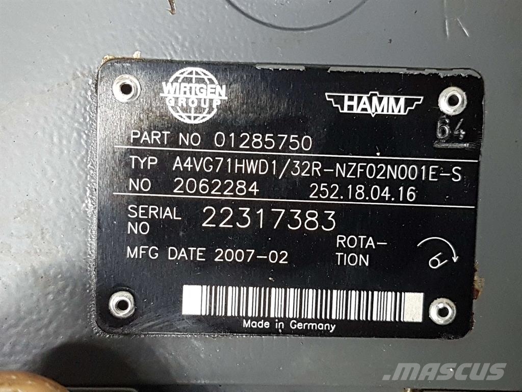 Wirtgen 01285750-Rexroth A4VG71HWD1/32R-Drive pump/Rijpomp Hydraulics