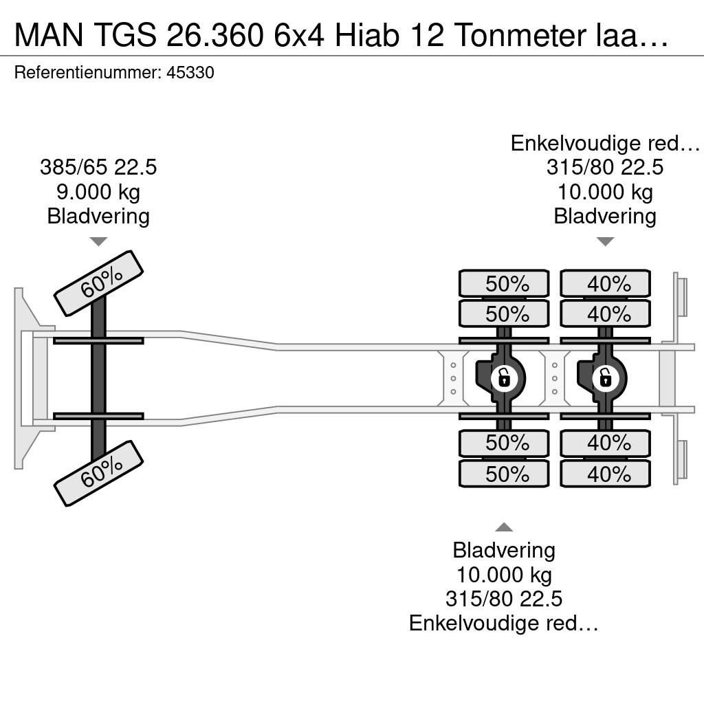 MAN TGS 26.360 6x4 Hiab 12 Tonmeter laadkraan Camiones elevadores de gancho
