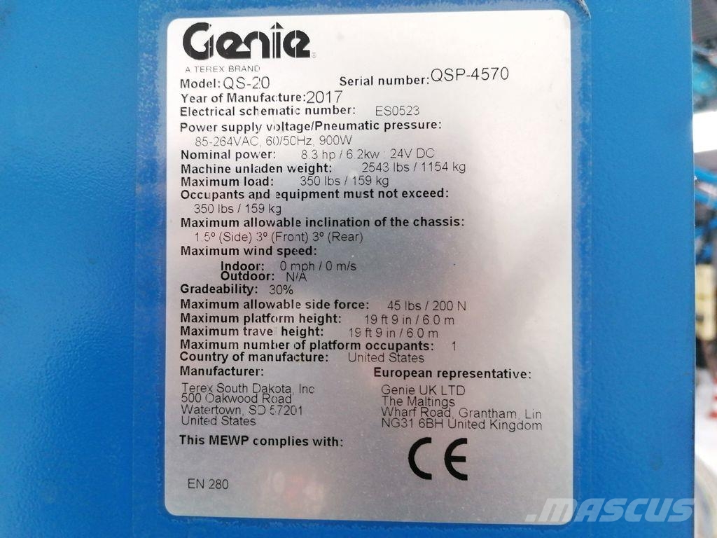 Genie QS-20 Teleskop bomlifter