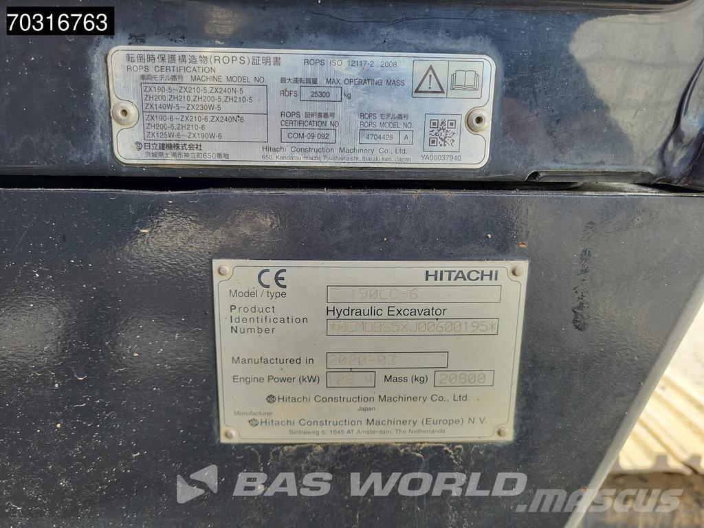 Hitachi ZX190 LC -6 ZX190 Bagri goseničarji